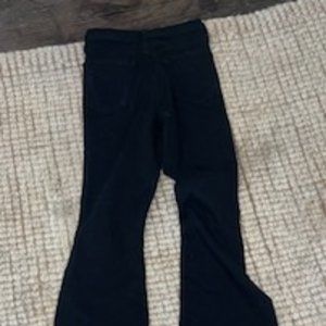 J Brand Maria Flare Bashed Black Jeans